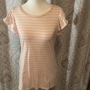 Banana republic pink and white striped shirt size SM